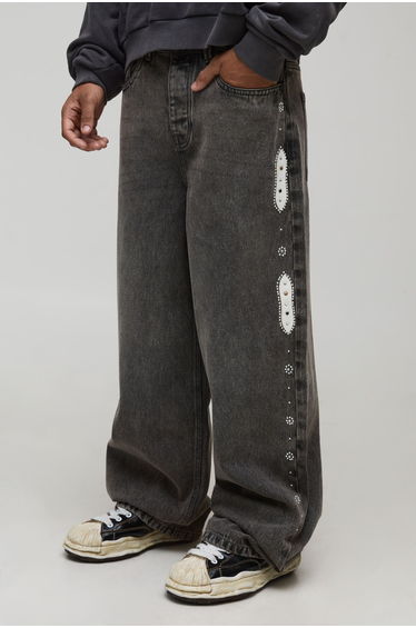 Baggy Fit Western Hardware Jeans - stone