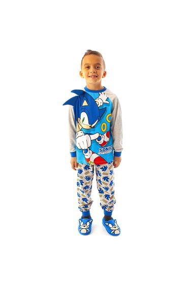 Sonic The Hedgehog Childrens/Kids Spikes 3D Pyjama Set - Grey/Blue