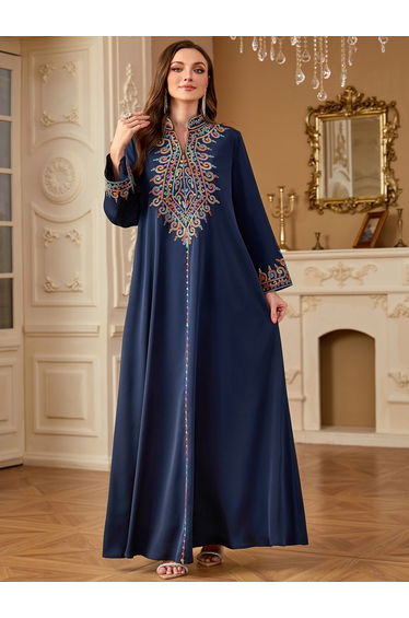 Women Embroidered Long Sleeve Jalabiya