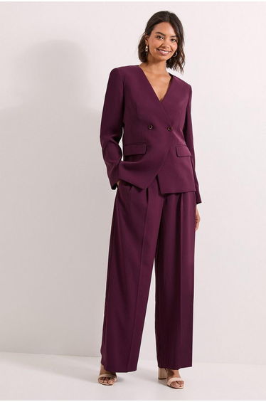 Pleated Wide Leg Trouser