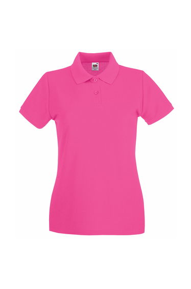 Fruit Of The Loom Ladies Lady-Fit Premium Short Sleeve Polo Shirt - Fuchsia