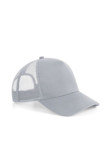 Beechfield Microknit Snapback Trucker Cap - Light Grey