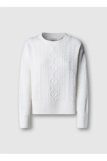 Cable Knit Jumper with Crew Neck