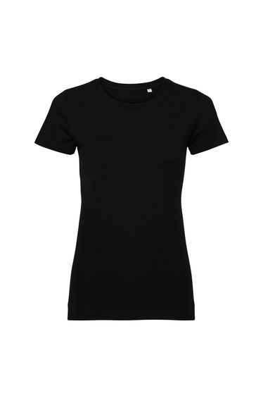 Russell Womens/Ladies Authentic Pure Organic Tee - Black
