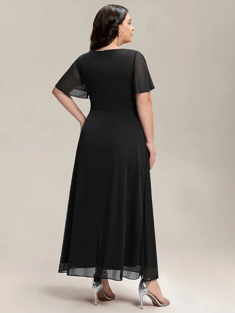 ever MARIEL|Side Split Chiffon Ruffle Sleeve Dress - 1