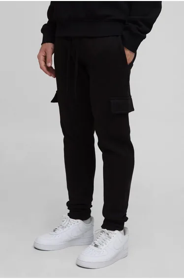 Basic Skinny Fit Cargo Jogger - black