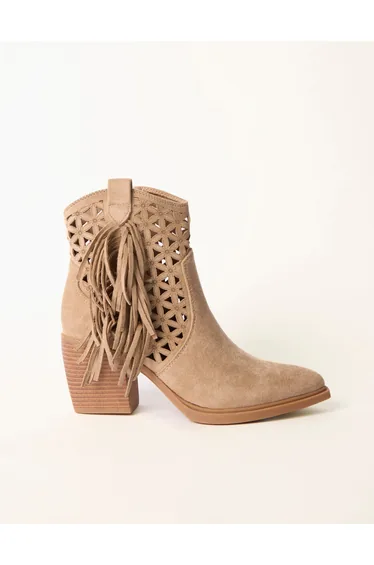 Laser Cut Tassel Cowboy Boots