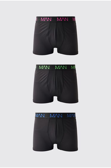 Man Active Performance 3 Pack Boxer Neon Logo - multi