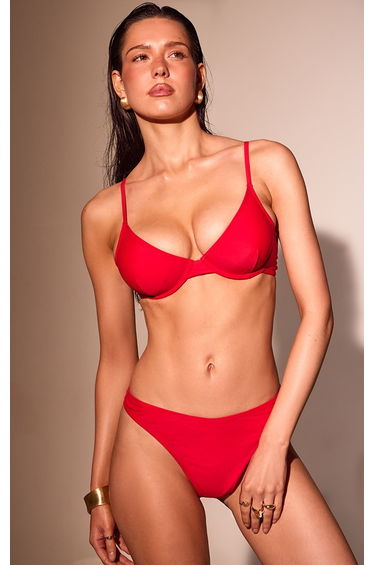 Red Basic Tanga Bikini Bottom