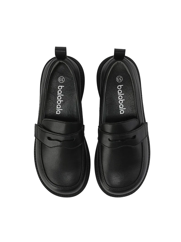 Boys' Solid Colored Faux Leather Shoes - 4