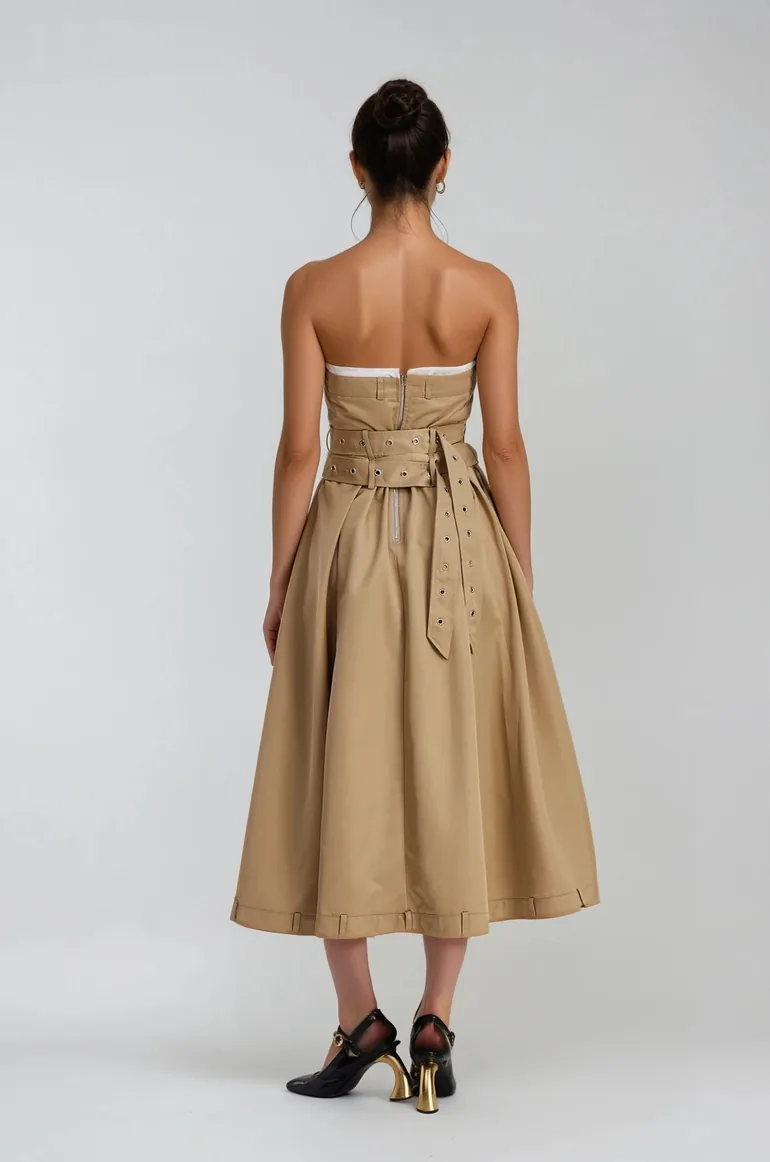 فستان ماكسي سترابليس ببكلة - 5