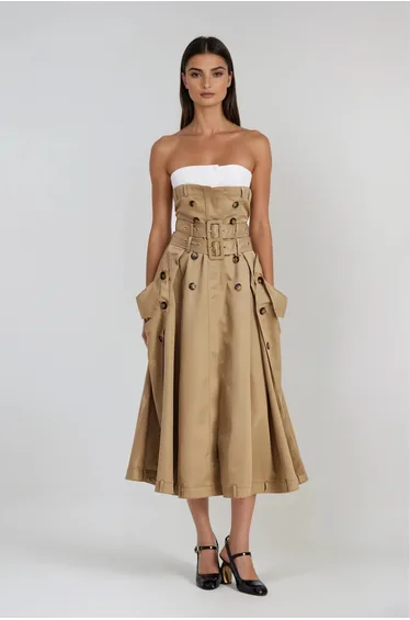 فستان ماكسي سترابليس ببكلة