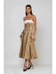 فستان ماكسي سترابليس ببكلة - 2