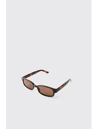 Tortoiseshell Rectangular Sunglasses - brown