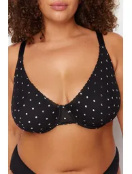 Black Polka Dot Mesh Bra - 3