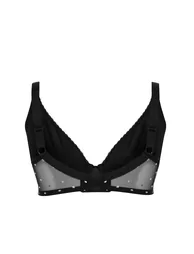 Black Polka Dot Mesh Bra - 7