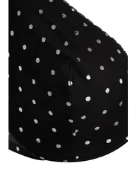 Black Polka Dot Mesh Bra - 5