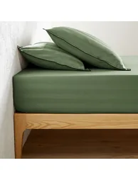 Victor Striped Washed Cotton Satin Fitted Sheet - 1