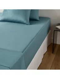 شرشف سرير بحواف مطاطية قطن ساتين بإرتفاع 30سم - 2