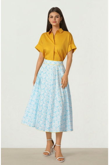 Blue Print Skirt