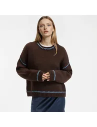 Chunky Knit Jumper/Sweater with Crew Neck - 1