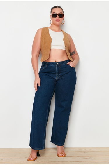 Plus Size Jeans - Navy blue - Wide leg