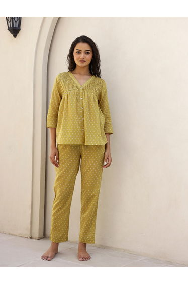 Printed Pure Cotton Top and Pyjama Set