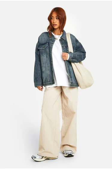 Vintage Wash Fleece Lined Denim Jacket