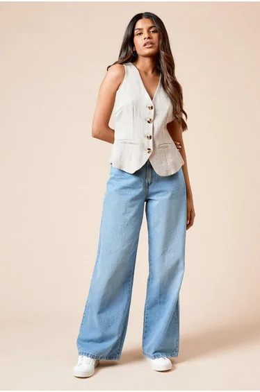 Petite Tailored Halter Neck  Waistcoat