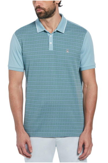 Basketweave Polo Light Blue