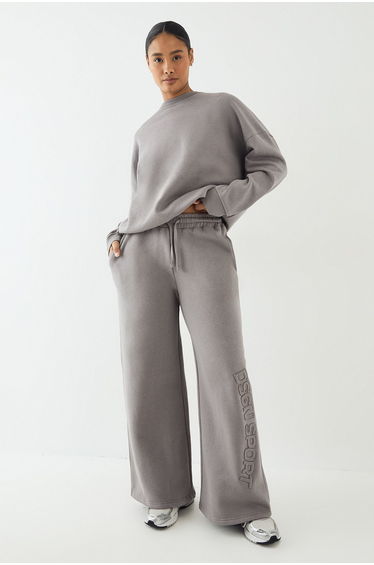 DSGN Studio Self Fabric Applique Oversized Sweatshirt - charcoal