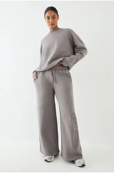 DSGN Studio Self Fabric Applique Oversized Sweatshirt - charcoal
