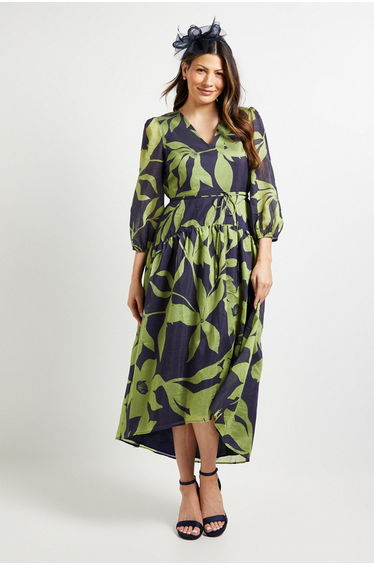Floral Drop Hem Midi Dress