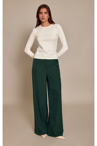 Forest Green Wide Leg Trousers