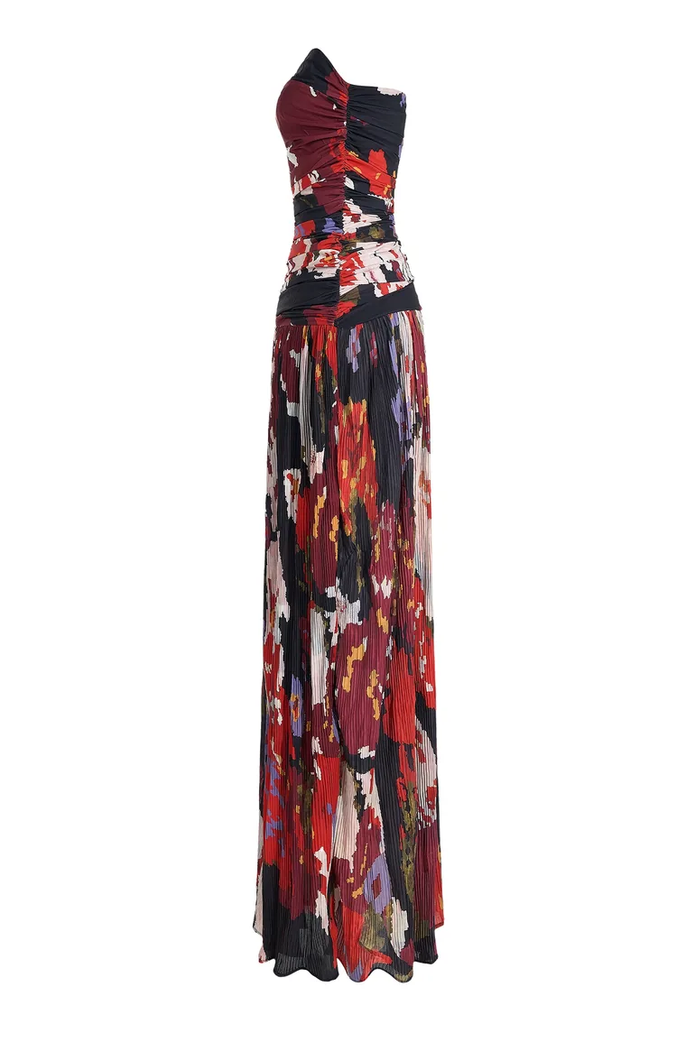 فستان ميدي بكسرات بأكتاف مكشوفة بطبعة أزهار - 5