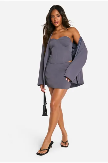 تنورة قصيرة - رمادي