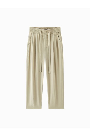 Women's solid color Pants with Elastic Waist