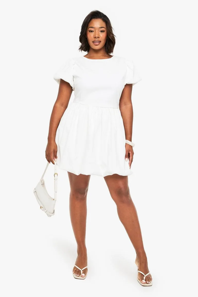 all white plus size skater dress STYLE JOURNEY: MY LITTLE WHITE PLUS SIZE DRESS FROM BOOHOO PLUS
