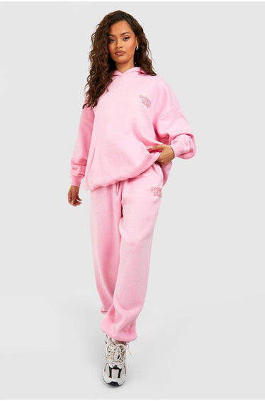 Dsgn Studio Sports Bubble Slogan Oversized Jogger - pink