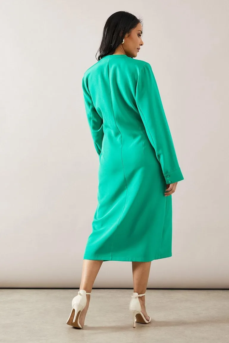 Petite Collared Long Sleeve Tie Waist Midi Dress Wallis : Dresses :  VogaCloset Oman