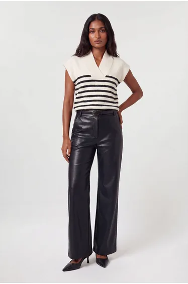Wool Blend Cosy Knit V Neck Top