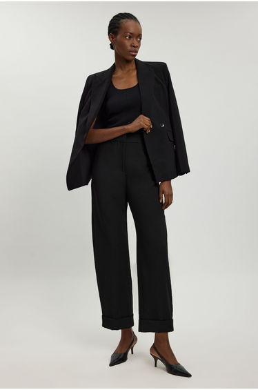 Compact Stretch Tailored Barrel Leg Trouser