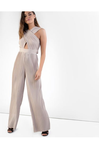 Antonella Stone Pleated Open Back Jumpsuit