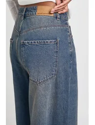 Mid Waist Loose Fit Wide Leg Jean - vintage wash - 3