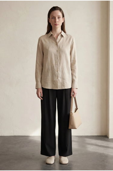 MY FASHION Comfort Pleated Straight Leg Trousers