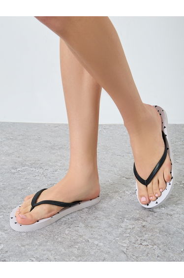 Heart Print Flip Flops