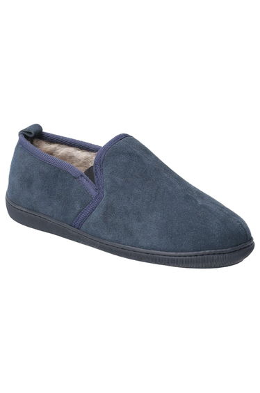 Hush Puppies Mens Arnold Slip On Leather Slipper - Navy