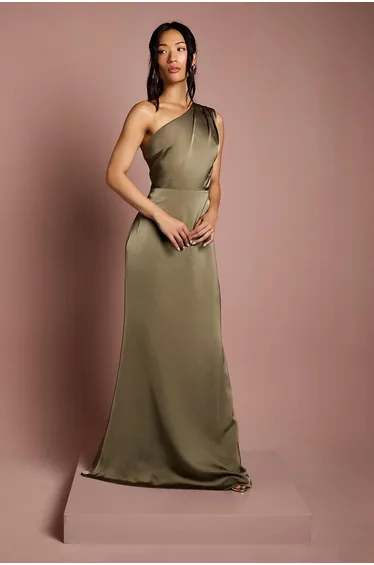 Coast Honoured Drape One Shoulder Satin Maxi Dress