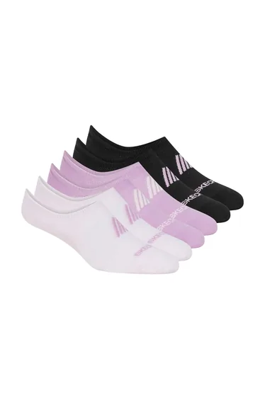 Women's Skechers 6 Pack of No Show Socks in Pink