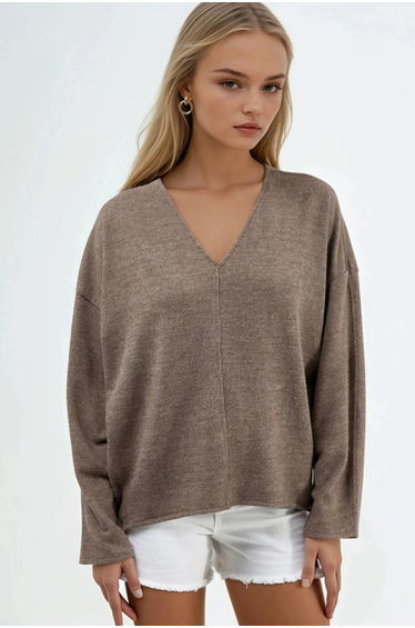 BUSEM V-Neck Long Sleeve Blouse